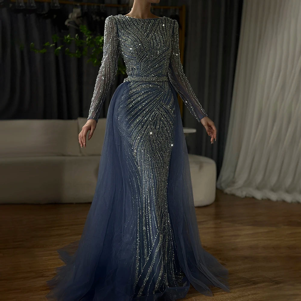 Serene Hill Mermaid Beaded Evening Gown