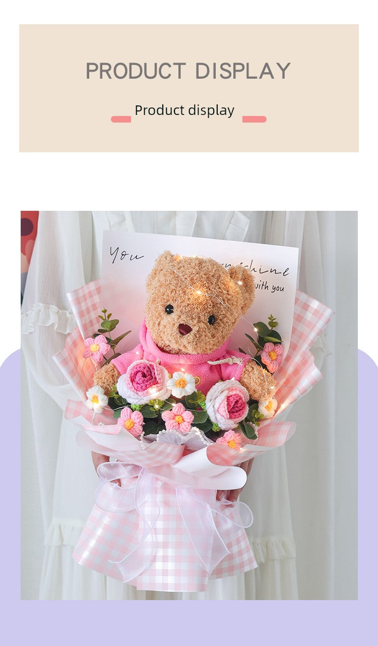 Cute Knitted Rose Bouquet – Gift for Her