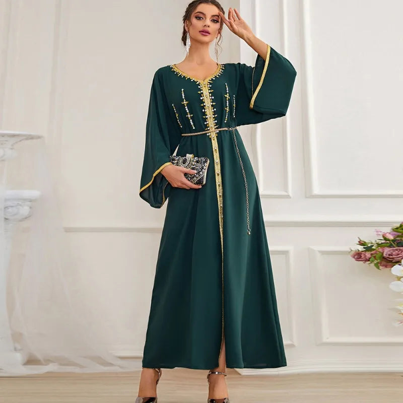 Luxury Diamond Muslim Party Abaya