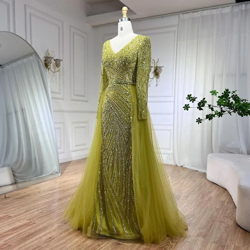 Serene Hill Mermaid Beaded Evening Gown