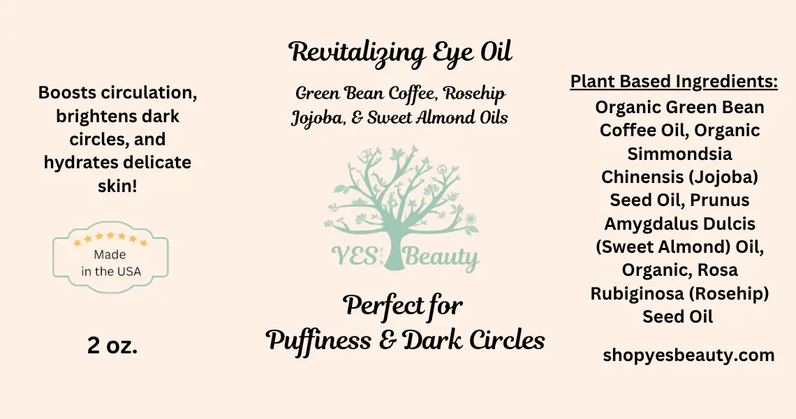 Green Coffee Bean Brightening Eye Oil | Jojoba. Rosehip, & Sweet Almond Oils