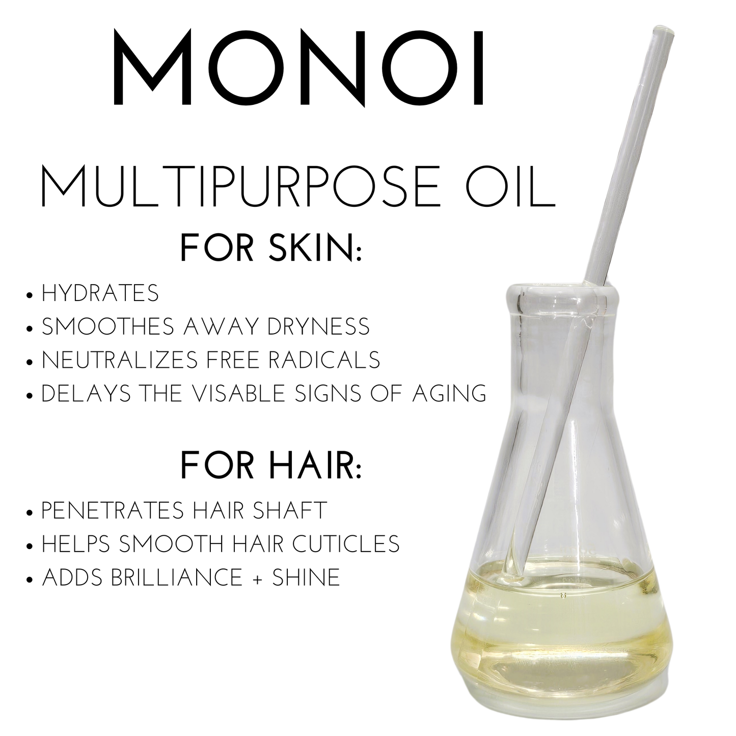 Monoi Beauty Oil Serum For Face + Hair- All Natural + Vegan