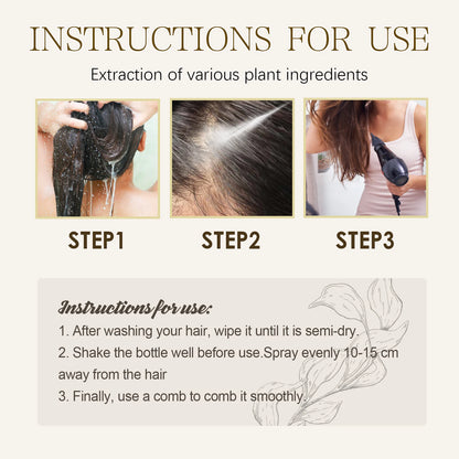 Natural Hair Growth Keratin Hair Care Essence Spray Repair Improve Dry Curly Hair Smooth Hair Growing Serum Oil
