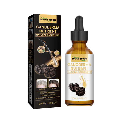 South Moon 30ml Ganoderma Darkening Hair Serum White To Black Repairing Nourish Moisturize Scalp Anti Greying Thicken Hair Serum