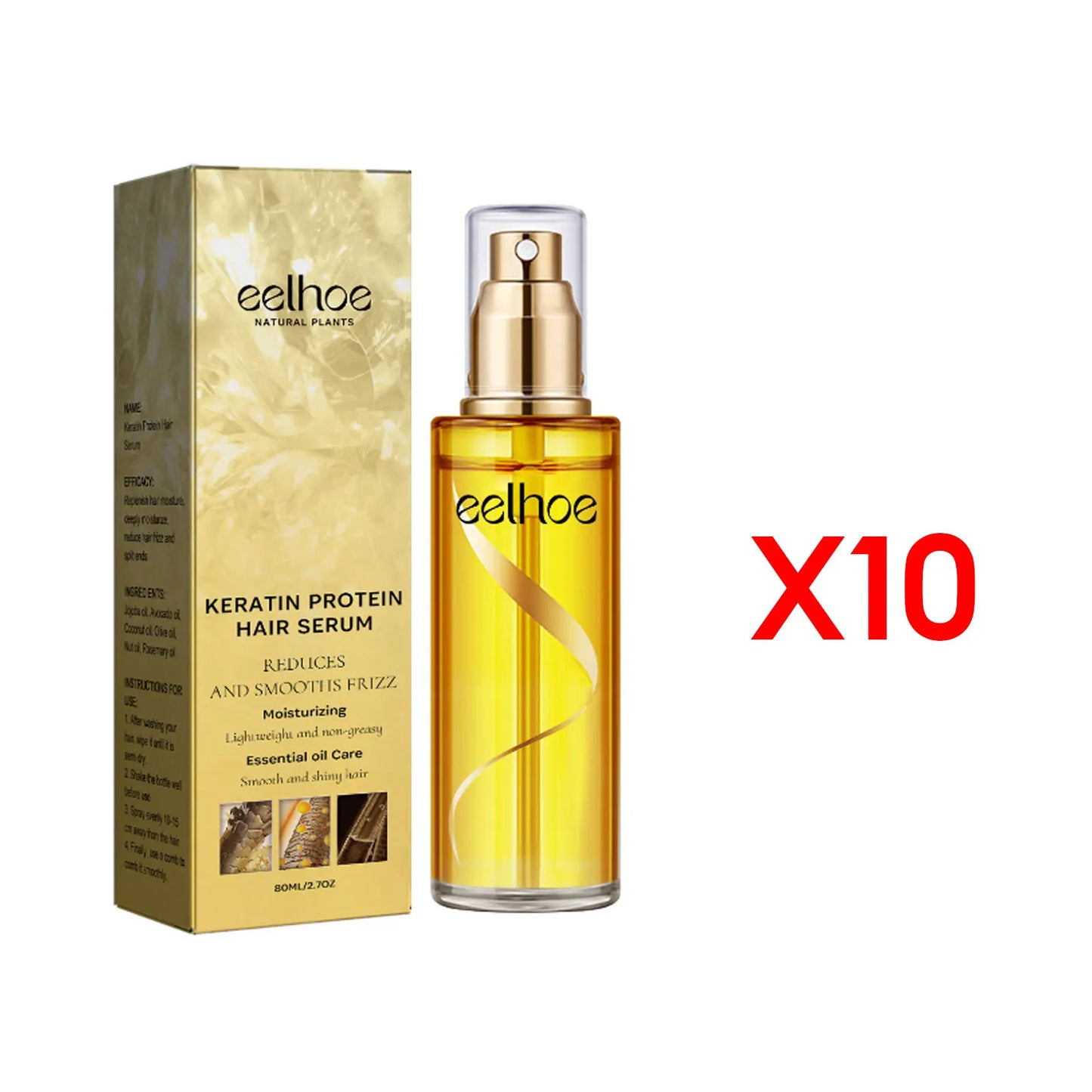 Natural Hair Growth Keratin Hair Care Essence Spray Repair Improve Dry Curly Hair Smooth Hair Growing Serum Oil