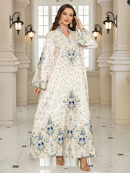 Summer Party Dress for Women Abaya Leopard Print Vestidos Largos 2025 Eid Muslim Caftan Robe Jalabiya Ramadan Morocco Kaftan