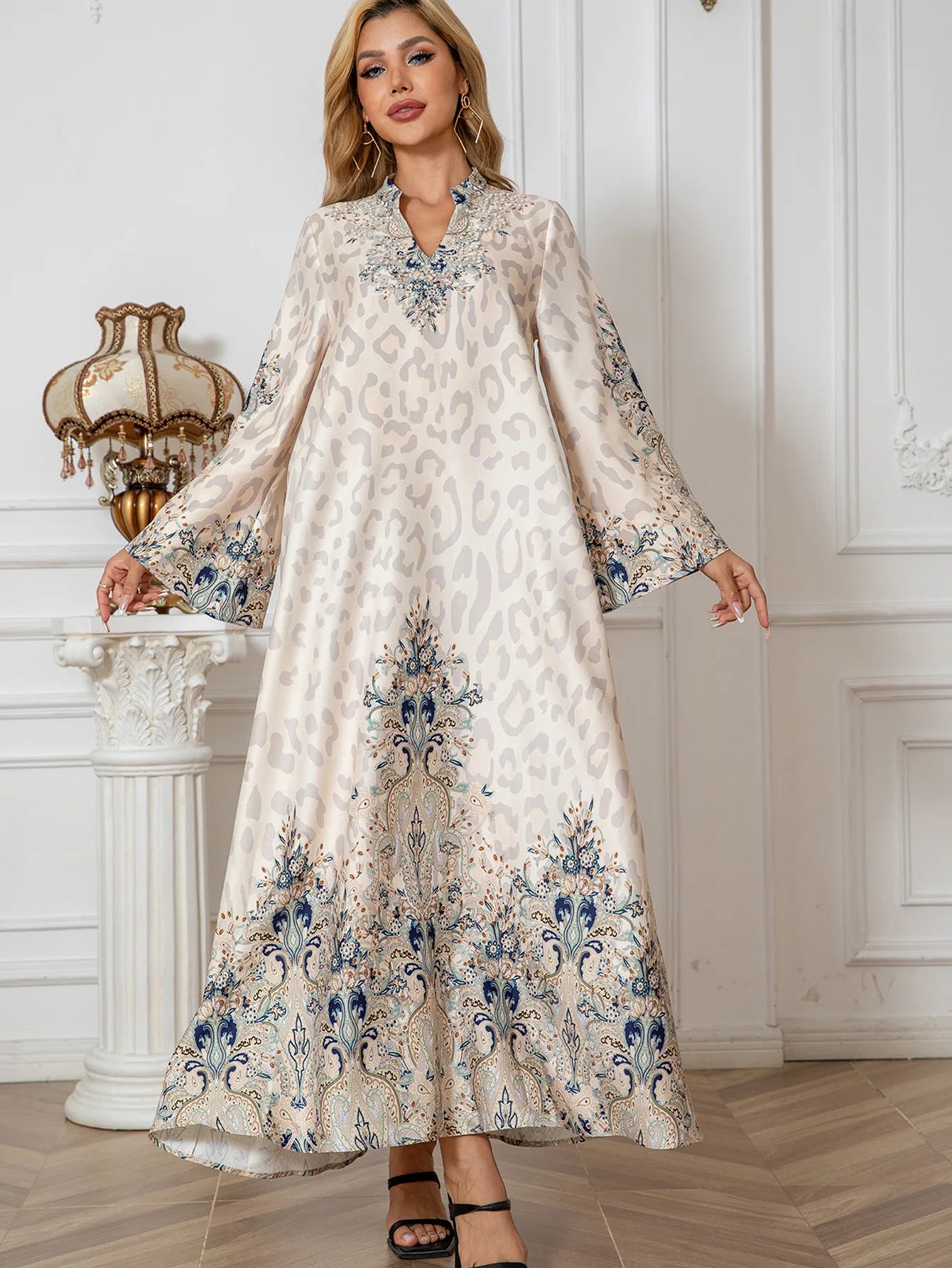 Summer Party Dress for Women Abaya Leopard Print Vestidos Largos 2025 Eid Muslim Caftan Robe Jalabiya Ramadan Morocco Kaftan