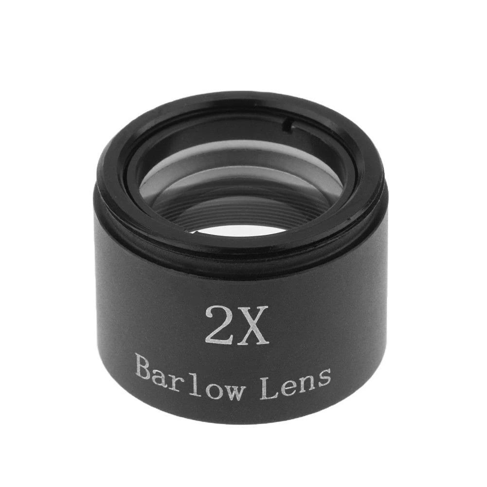 Barlow Lens 31.75mm Metal Barlow Lens 1.25 Inch 2X Magnification M28.6 Thread Barlow Lens for Astronomical Telescope Eyepiece