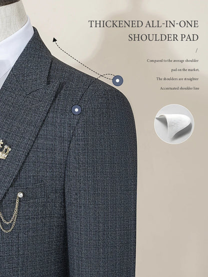 ST Cassy High Quality Men's Suit Slim Fit Male Groom Wedding Blazers Party Dress  Suit Business Office three-piece