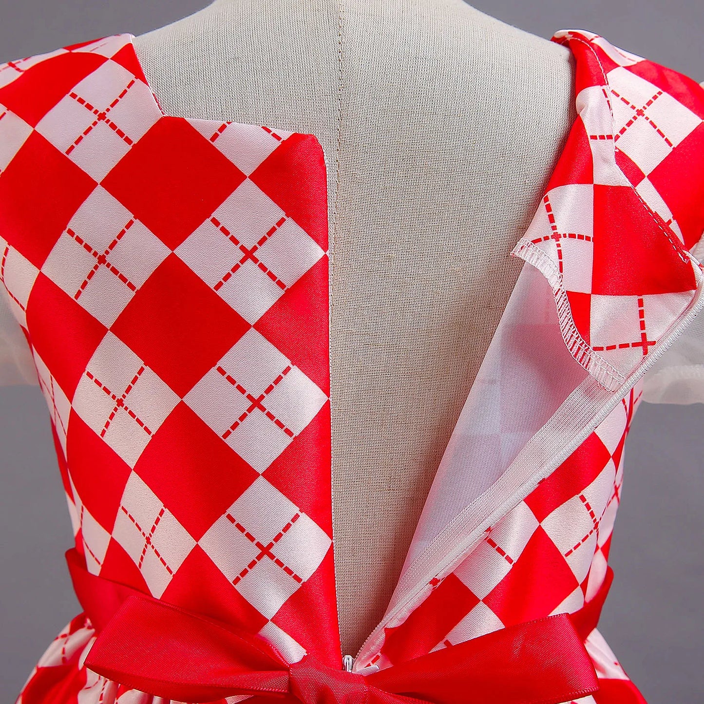 Elegant Girl Princess Dress Kids Red Christmas Polka Dot Dress Baby Birthday Party New Costume 2024 Carnival Clothes for 3-8Yrs