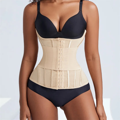 Double Belt Body Shaper Black Tummy Control Girdle Waist Trainer Large Size