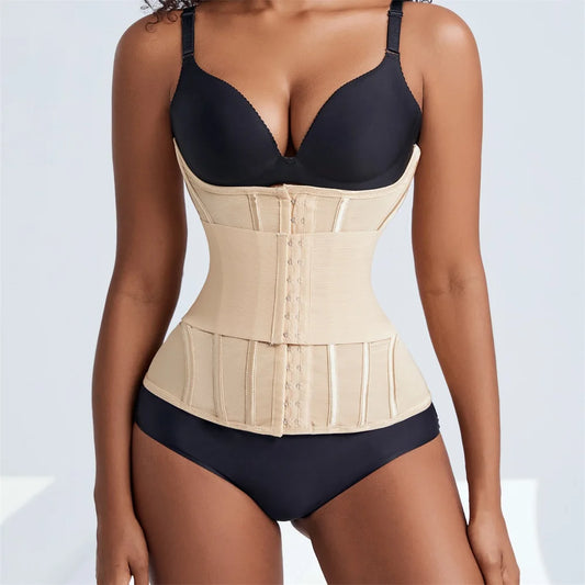 Double Belt Body Shaper Black Tummy Control Girdle Waist Trainer Large Size