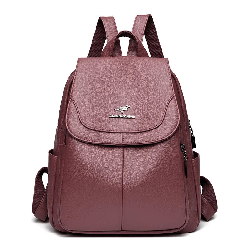 Women’s Leather Rucksack School Bag