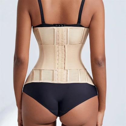 Double Belt Body Shaper Black Tummy Control Girdle Waist Trainer Large Size