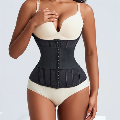 Double Belt Body Shaper Black Tummy Control Girdle Waist Trainer Large Size