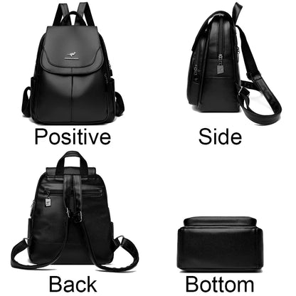 Women’s Leather Rucksack School Bag