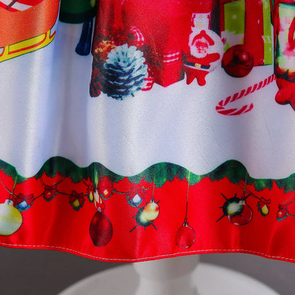 Elegant Girl Princess Dress Kids Red Christmas Polka Dot Dress Baby Birthday Party New Costume 2024 Carnival Clothes for 3-8Yrs