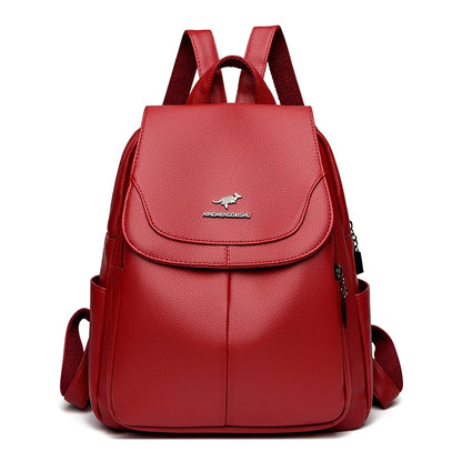 Women’s Leather Rucksack School Bag