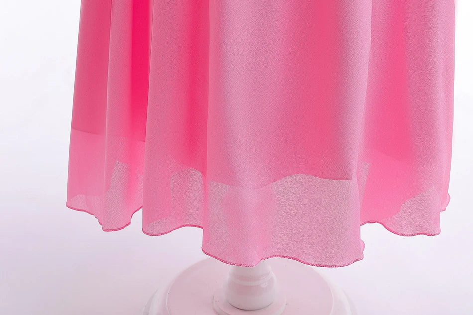 Girls Princess Dress Peach Cosplay Costume Children Halloween Christmas LED Light Disguise Kids Pink Birthday New Vestidos Party