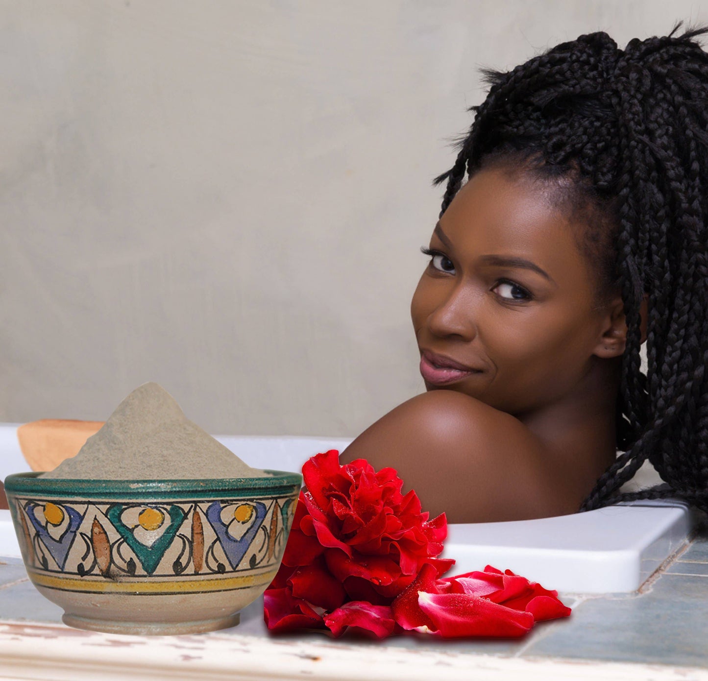 Zakia's Morocco - Organic Moroccan Ghassoul "Rhassoul" Clay Face and Hair Mask - Rose - 8 oz.