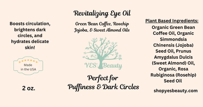 Green Coffee Bean Brightening Eye Oil | Jojoba. Rosehip, & Sweet Almond Oils