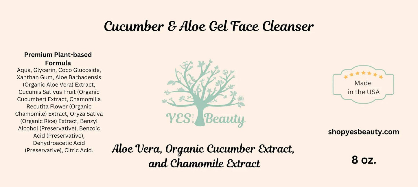 Organic Face Cleanser Cucumber & Aloe Gel - Unscented - 9oz.