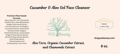 Organic Face Cleanser Cucumber & Aloe Gel - Unscented - 9oz.