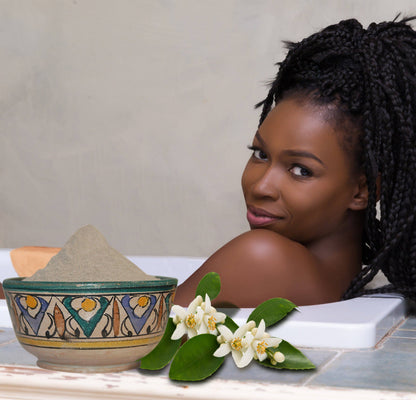 Zakia's Morocco - Organic Moroccan Ghassoul "Rhassoul" Clay Face and Hair Mask - Orange Blossom - 8 oz.